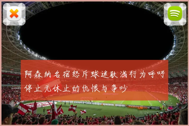 阿森纳名宿怒斥球迷肤浅行为呼吁停止无休止的仇恨与争吵